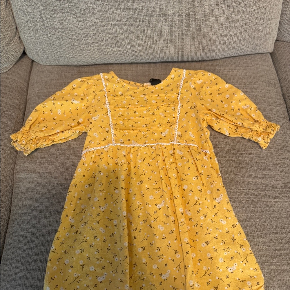 Art Class Yellow Floral Kids Dress